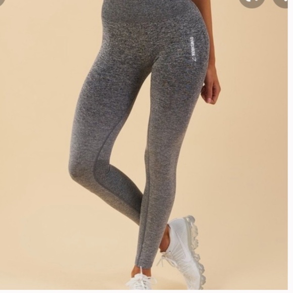 GYMSHARK Dry Adapt Heather Grey Ombré Seamless Leggings Size Small - Picture 1 of 12